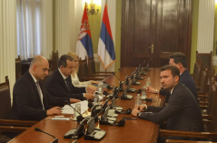 14 March 2022 The Speaker of the National Assembly of the Republic of Serbia Ivica Dacic in meeting with the delegation of the European Network of Election Monitoring Organizations 